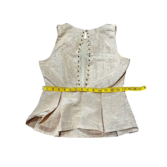 NWT Champagne Studded Open Back Peplum Top Medium- South Moon Under - Picture 5 of 12